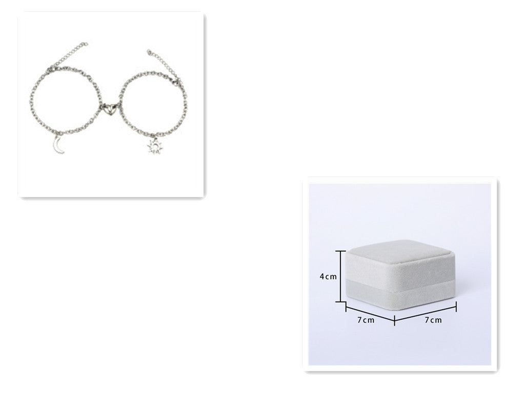 2Pcs Sun/Moon Charm Magnet Bracelets