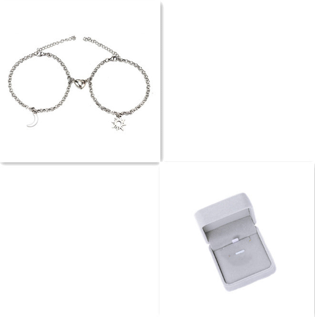 2Pcs Sun/Moon Charm Magnet Bracelets