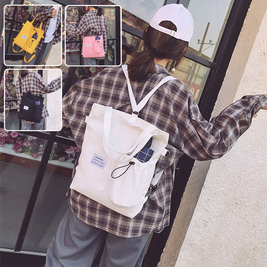Harajuku Canvas Handbag With Pockets