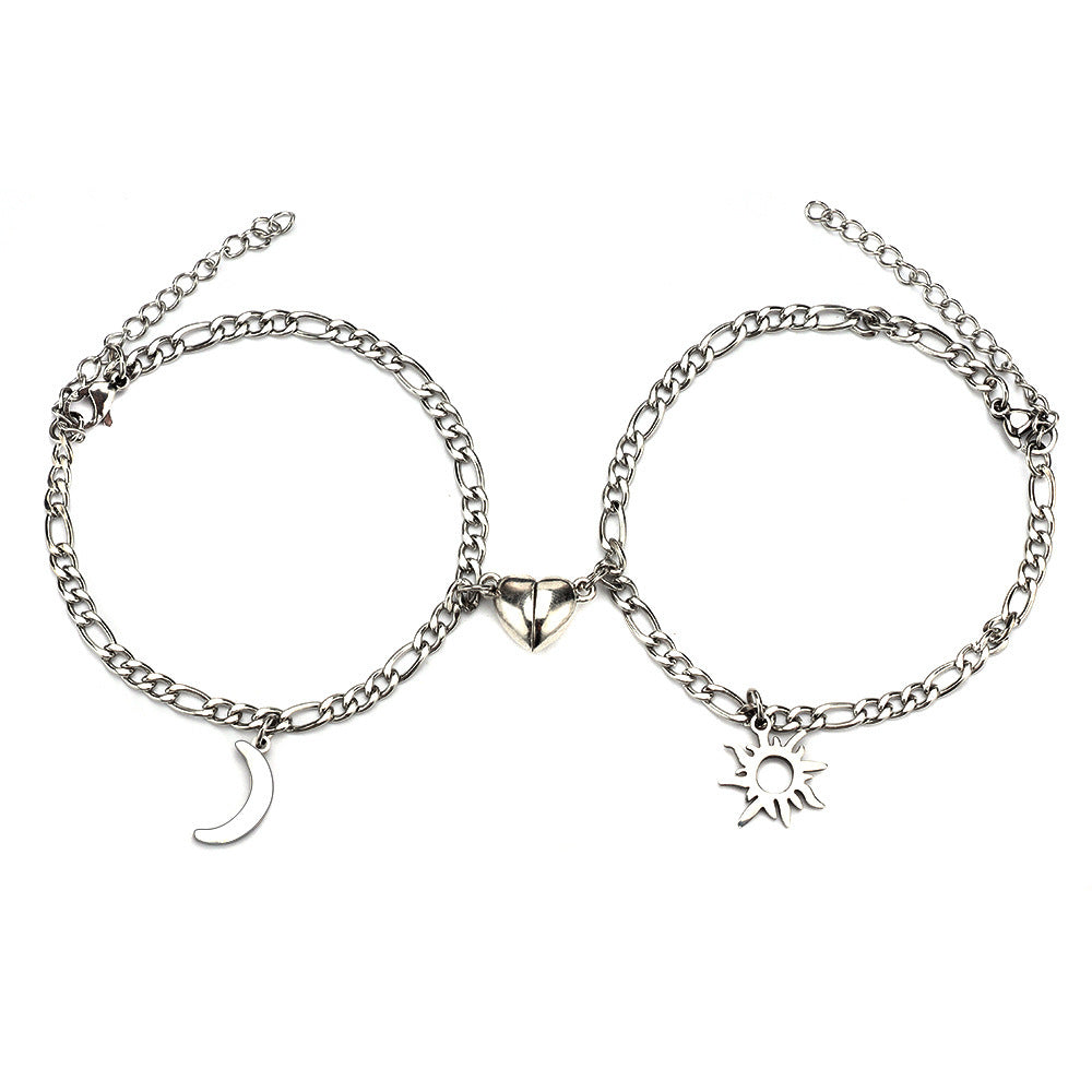 2Pcs Sun/Moon Charm Magnet Bracelets