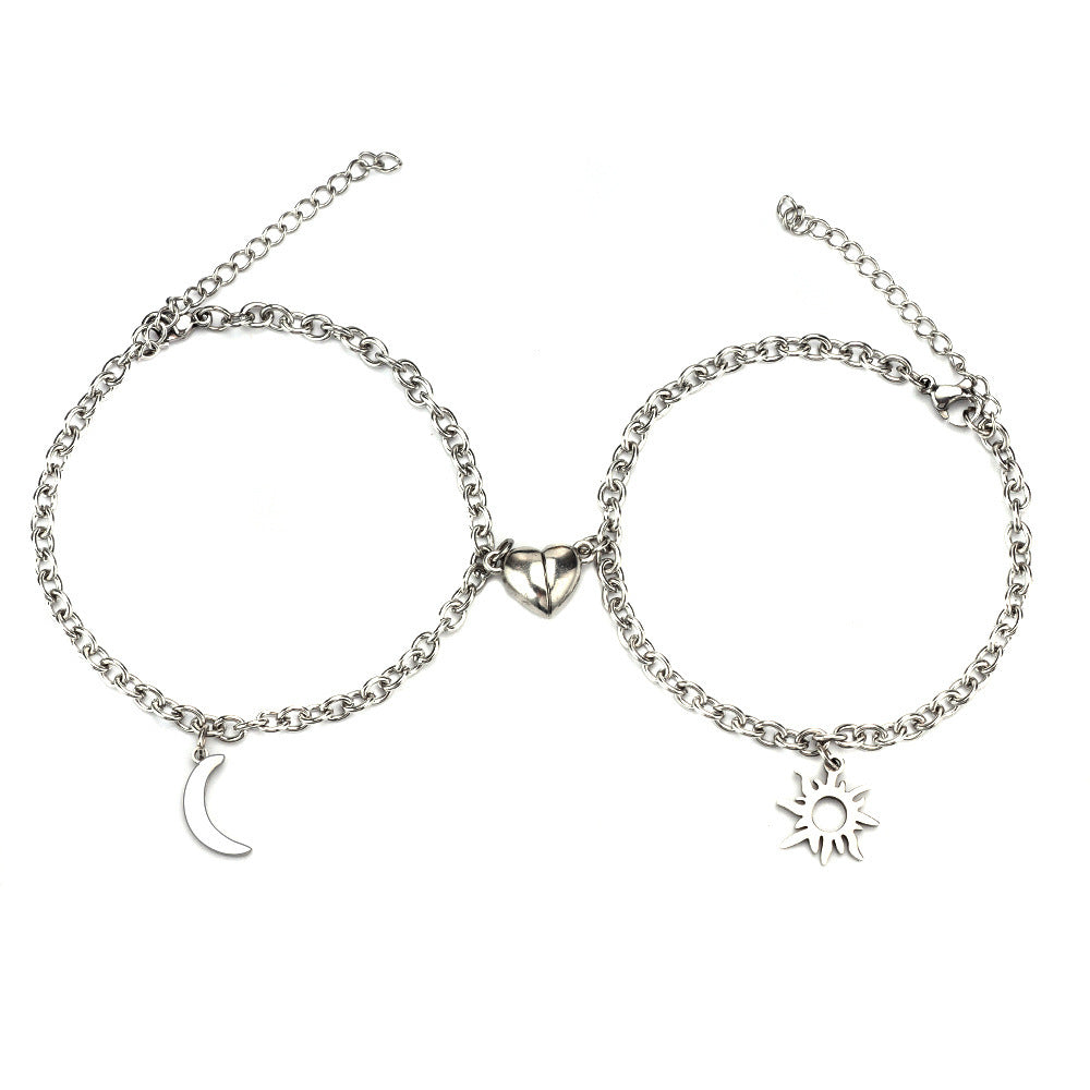 2Pcs Sun/Moon Charm Magnet Bracelets