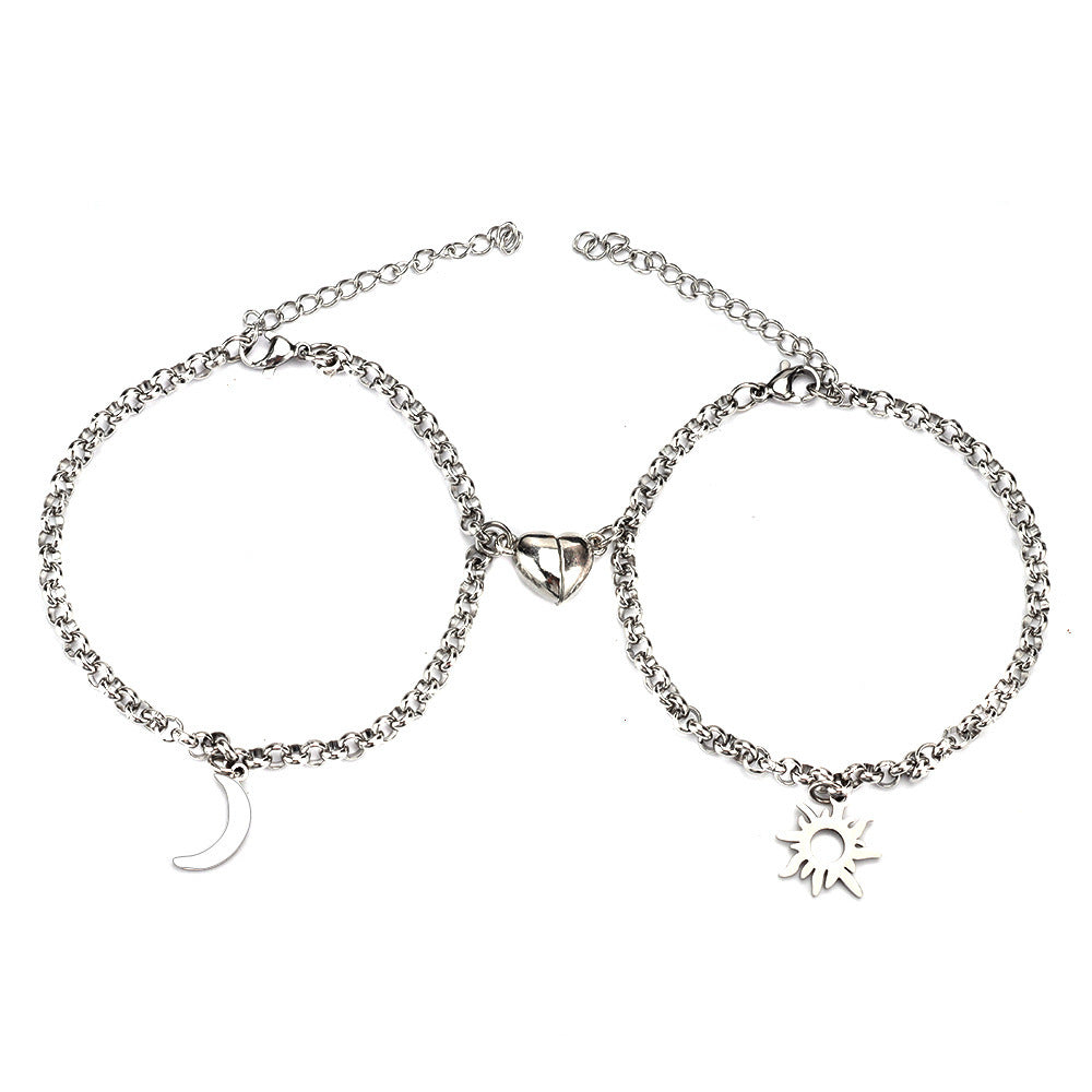 2Pcs Sun/Moon Charm Magnet Bracelets