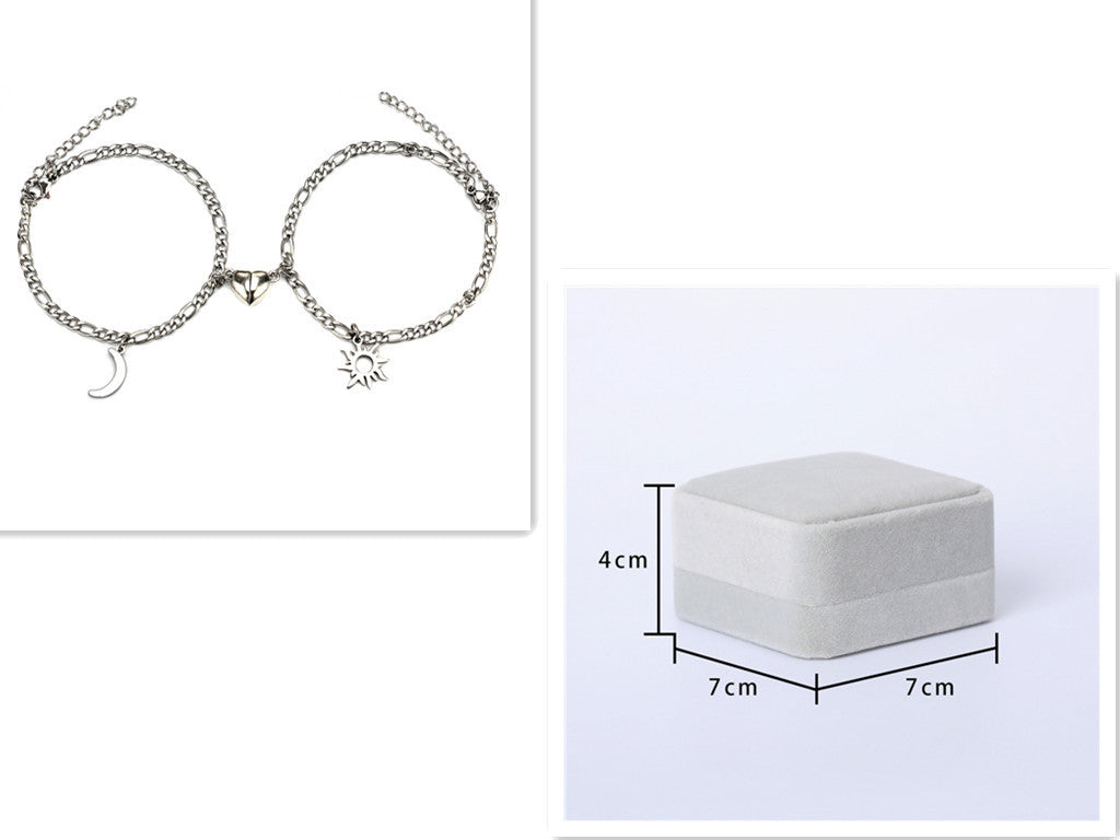 2Pcs Sun/Moon Charm Magnet Bracelets